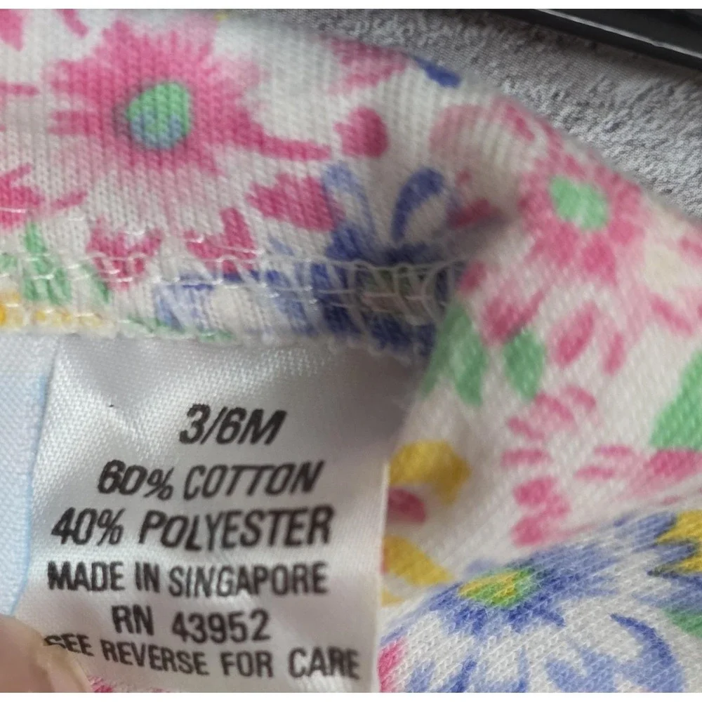 Vintage First Impressions Baby Girl Romper Ditsy Floral 3‐6MO Ruffle Pocket Snap